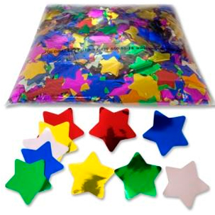 Разноцветное металлизированное конфетти в форме звезды